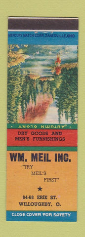 Matchbook Cover - Wm Meil Men's Clothes Willoughby OH