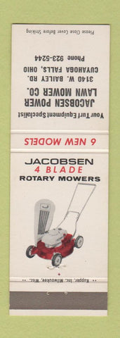 Matchbook Cover - Jacobsen Power Lawn Mower Cuyahoga Falls OH