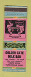 Matchbook Cover - Golden Gate Milk Bar Tiltonsville OH