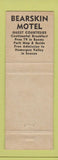 Matchbook Cover - Bearskin Motel Gatlinburg TN WEAR