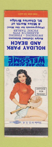 Matchbook Cover - Holiday Park and Beach St Charles Bridge pinup