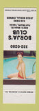 Matchbook Cover - Borja's Club Fort Worth TX pinup