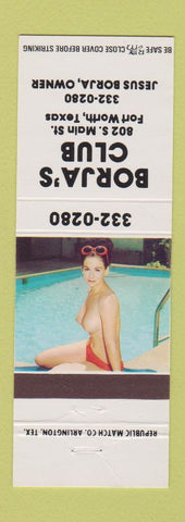 Matchbook Cover - Borja's Club Fort Worth TX pinup