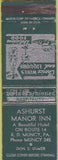 Matchbook Cover - Ashurst Manor Inn Muncy PA