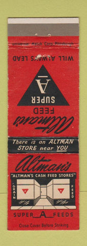 Matchbook Cover - Altman's Feeds