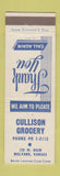 Matchbook Cover - Cullison Grocery Mulvane KS