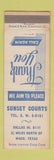Matchbook Cover - Sunset Courts Waco TX WEAR