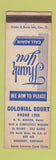 Matchbook Cover - Colonial Court Somerset KY