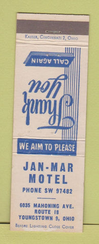 Matchbook Cover - Jan Mar Motel Youngstown OH