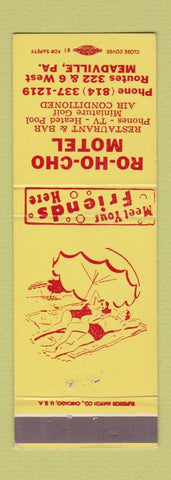 Matchbook Cover - Ro Ho Cho Motel Meadville PA girlie