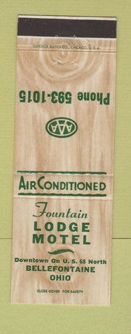 Matchbook Cover - Fountain Lodge Motel Bellefontaine OH