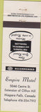 Matchbook Cover - Empire Motel Niagara Falls Canada