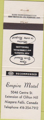 Matchbook Cover - Empire Motel Niagara Falls Canada