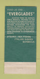 Matchbook Cover - Everglades Restaurant Columbus OH Alligator 30 Strike