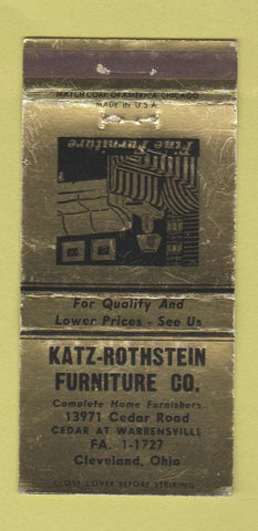 Matchbook Cover - Katz Rothstein Furniture Cleveland OH WORN 30 Strike
