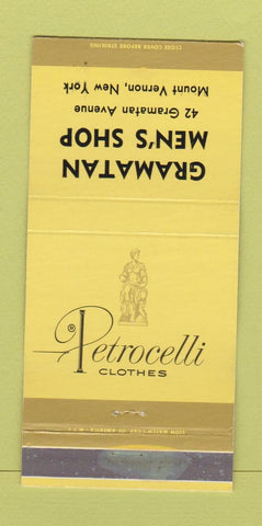 Matchbook Cover - Gramatan Men's Clothes Mount Vernon NY Petrocelli 30 Strike