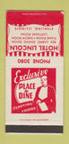 Matchbook Cover - Hotel Lincoln Sterling IL 30 Strike