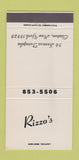 Matchbook Cover - Rizzo's Clinton NY 30 Strike