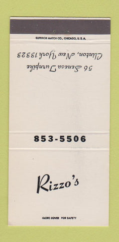 Matchbook Cover - Rizzo's Clinton NY 30 Strike
