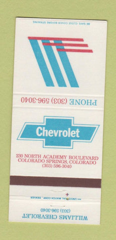 Matchbook Cover - Williams Chevrolet Colorado Springs 30 Strike