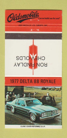 Matchbook Cover 1977 Oldsmobile Delta 88 Royale Ron Findlay Chevrolet 30 Strike
