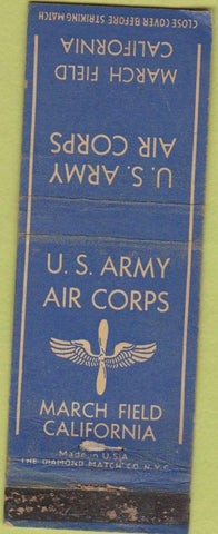 Matchbook Cover - US Army Air Corps March Field CA WORN