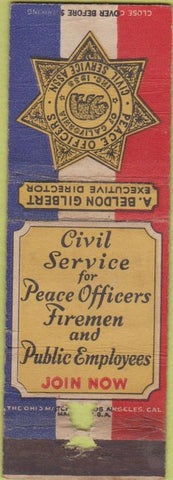 Matchbook Cover - Peace Officers of California WEAR
