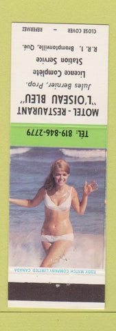 Matchbook Cover - Motel Restaurant O' Oiseau Bleu oil gas Bromptonville QC pinup