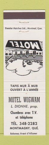 Matchbook Cover - Motel Wigwam Montmagny QC