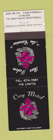 Matchbook Cover - Cosy Motel Montreal QC WEAR