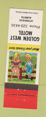 Matchbook Cover - Golden West Motel Lethbridge AB hillbilly