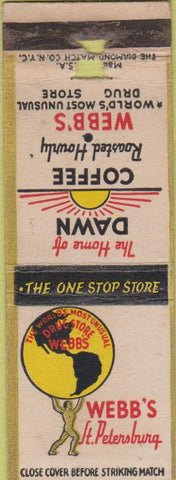 Matchbook Cover - Webb's Drugs Dawn Cofee St Petersburg FL WEAR
