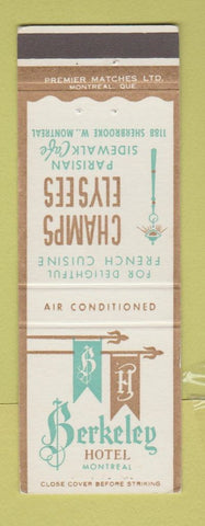 Matchbook Cover - Berkeley Hotel Montreal QC