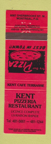 Matchbook Cover - Kent Pizza Montreal QC RED