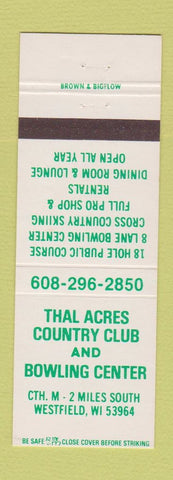Matchbook Cover - Thal Acres Country Club Westfield WI