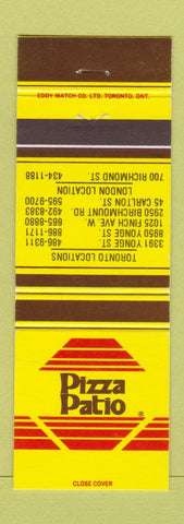 Matchbook Cover - Pizza Patio Toronto London ON