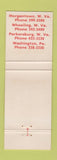 Matchbook Cover - Pizza Inn Morgantown WV Wheeling Parkersburg Washington PA
