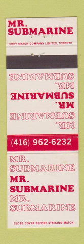 Matchbook Cover - Mr Submarine Restaurant