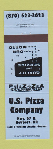 Matchbook Cover - US Pizza Company Newport AR BLUE