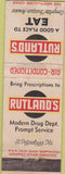 Matchbook Cover - Rutland's Restaurant St Petersburg FL For Safety