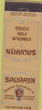 Matchbook Cover - Savarin Restaurant Philadelphia NYC Baltimore