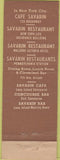 Matchbook Cover - Savarin Restaurant Philadelphia NYC Baltimore