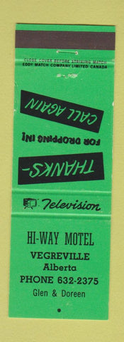 Matchbook Cover - Hi Way Motel Vegreville AB