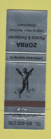 Matchbook Cover - Zorba Pizza Montreal QC