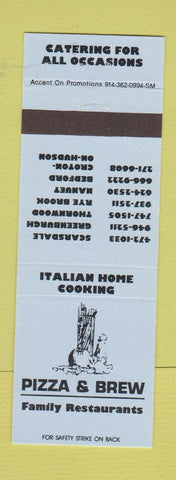 Matchbook Cover - Pizza and Brew Scarsdale Tye Brook Nanuet Bedford NY