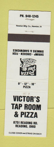Matchbook Cover - Victor's Tap Room Pizza Reading OH