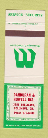 Matchbook Cover - Danduran Howell Insurance Columbus OH