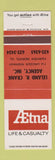 Matchbook Cover - Aetna Insurance Leland Crank Fairview Heights IL