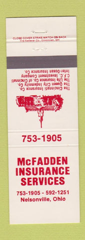 Matchbook Cover - McFadden Insurance Nelsonville OH