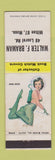Matchbook Cover - Walter Braman Match Collector Milton MA pinup